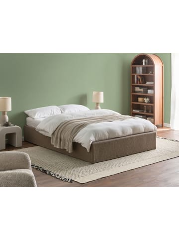 Beliani 2-tlg Doppelbett DINAN in Beige/Schwarz
