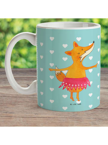 Mr. & Mrs. Panda Camping Tasse Fuchs Ballerina ohne Spruch in Türkis Pastell