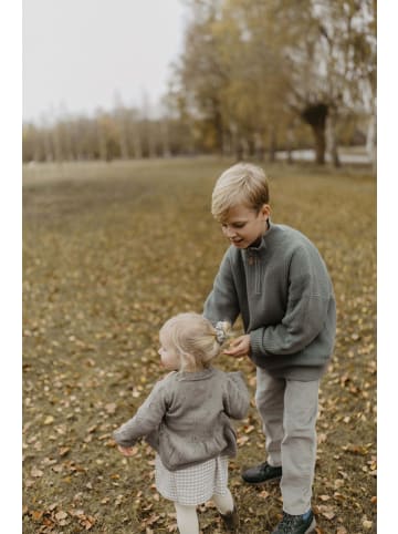 leevje Chunky Knit Half-Zip Pullover in green