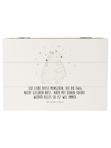 Mr. & Mrs. Panda Schatzkiste Eisbär Umarmen mit Spruch in Weiß