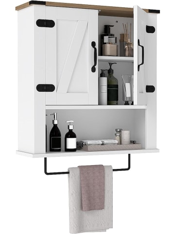 COSTWAY Badschrank hängend 60 x 20 x 72,5 cm in Weiß