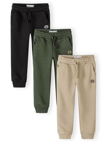Minoti 3-er Pack Jogger Pants 29FLEECE203 in schwarz