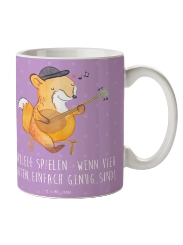 Mr. & Mrs. Panda Kaffeebecher Ukulele Freude mit Spruch in Lavendeltraum