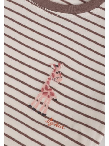 Sigikid T-Shirt Savanne in Creme-Braun geringelt