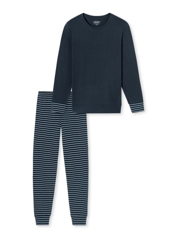 Schiesser Pyjama UNCOVER Nightwear in dunkelblau-gem.