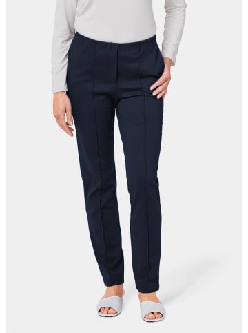 GOLDNER Schlupfhose LOUISA Moderne Hose LOUISA mit streckenden Biesen in marine