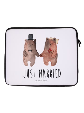 Mr. & Mrs. Panda Notebook Tasche Bär Heirat mit Spruch in Weiß