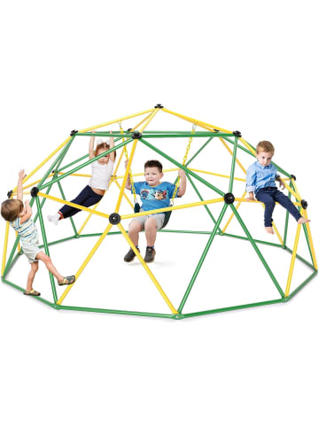 COSTWAY Kletterkuppel mit Schaukel Ø 305cm in Grün
