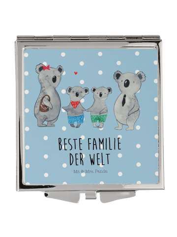 Mr. & Mrs. Panda Mini Spiegel Koala Familie zwei mit Spruch in Blau Pastell