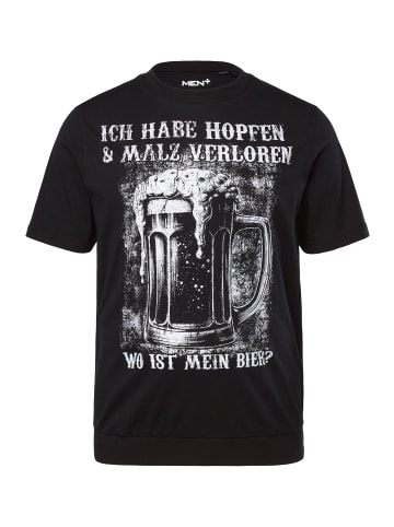 Men Plus Kurzarm T-Shirt in schwarz