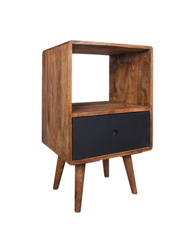 KADIMA DESIGN Nachtkonsole | Sheesham, 40x35x70cm, 1 Schublade, Dunkelbraun