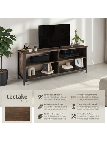 tectake Sideboard Navan 147 x 41 x 60,5 cm, Industrial Holz dunkel, rustikal