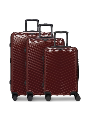 Redolz Essentials 18 2.0 4 Rollen Kofferset 3-teilig mit Dehnfalte metallic-red shiny