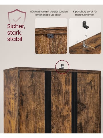 VASAGLE 2er-Set: Bücherregal Custos-old in Braun - (B)24 x (H)175 x (T)60 cm