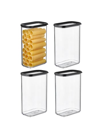 Mepal 4er Set Vorratsdosen Modula in 2000 ml in schwarz