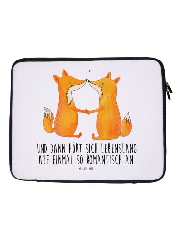 Mr. & Mrs. Panda Notebook Tasche Füchse Liebe mit Spruch in Weiß