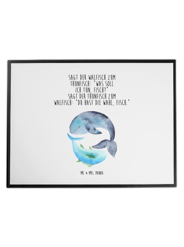 Mr. & Mrs. Panda Tischunterlage Walfisch Thunfisch mit Spruch in Weiß