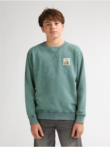 Petrol Industries Bedrucktes Rundhals-Sweatshirt Ranchero in Grün