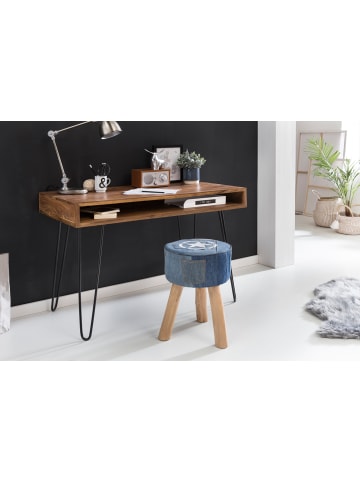 KADIMA DESIGN Schreibtisch BAGLI braun 110 x 60 x 76 cm Massiv Holz Laptoptisch