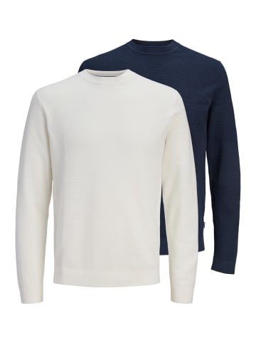 Jack & Jones Pullover Bluriley in Creme / dunkelblau