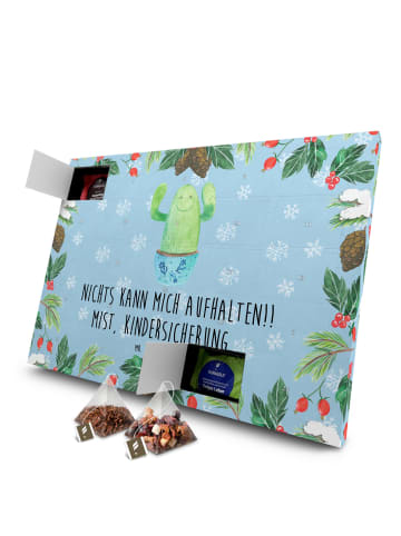 Mr. & Mrs. Panda Tee Adventskalender Kaktus Happy mit Spruch in Eisblau