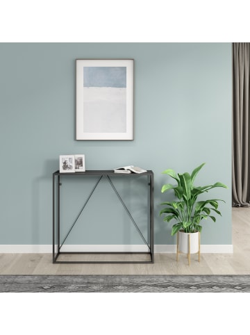 en.casa Konsolentisch Austevoll in Schwarz (B)30cm (H)80cm (L)90cm