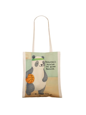 Mr. & Mrs. Panda Shopping Tasche Panda Basketball Design mit Spruch in Weiß