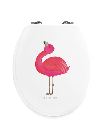 Mr. & Mrs. Panda Motiv WC Sitz Flamingo Stolz ohne Spruch in Weiß