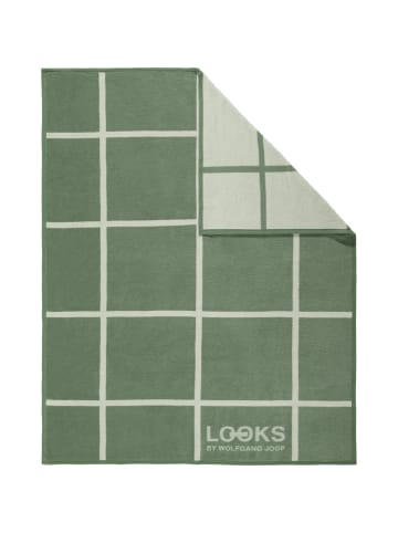 LOOKS by Wolfgang Joop Jacquard, Baumwollmischung Wohndecke 2er-Pack in grün
