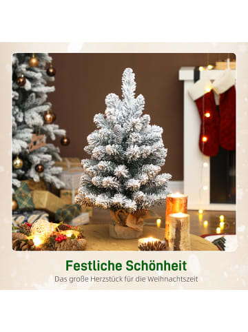 HOMCOM Weihnachtsbaum-37L x 37B x 60H cm-Grün+Weiß