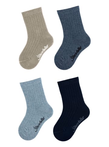 Sterntaler Socken 4er-Pack Rippe in ecru