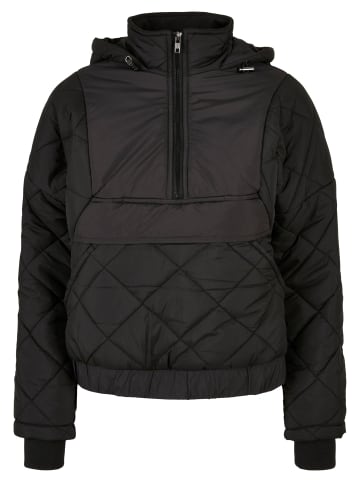 Urban Classics Urban Classics Damen Ladies Oversized Diamond Quilted Pull Over Jacket in black