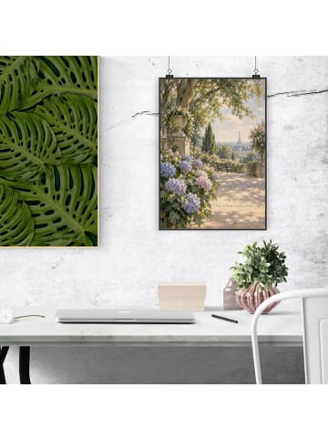 Kunstdruck Garten impressionistisch Design mit ... in Weiß