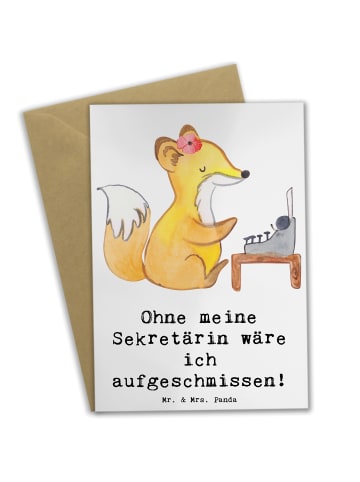 Mr. & Mrs. Panda Neujahrskarte Sekretärin Helfer mit Spruch in Weiß