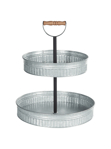 Beliani Serviergeschirr KOUIGN in Silber/Schwarz/Braun - (W) 38 x (H) 50 x (L) 38 cm