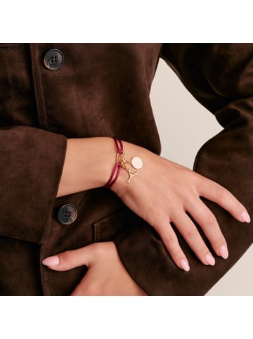 Thomas Sabo Textilarmband Rot Connect in burgund, gelbgoldfarben