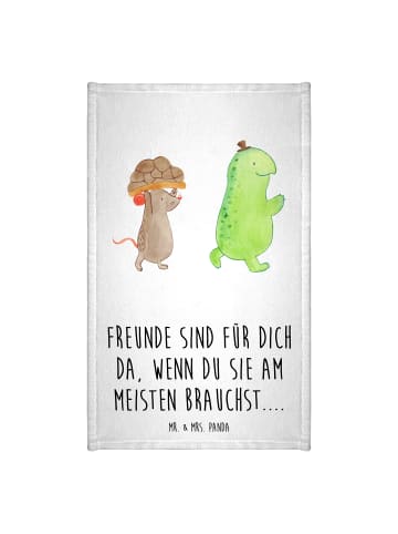 Mr. & Mrs. Panda Frotteetuch Schildkröte Maus mit Spruch in Weiß