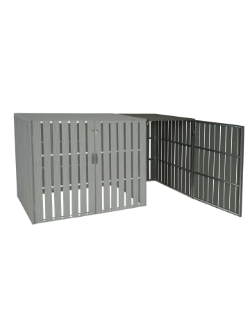MCW 1er-/2er-WPC-Mülltonnenverkleidung Erweiterung J28, Grau