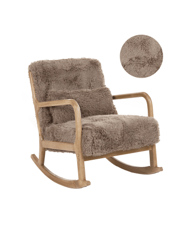 Beliani Schaukelsessel SKOVDE in Beige/Braun - (W) 66 x (H) 82 x (L) 79 cm