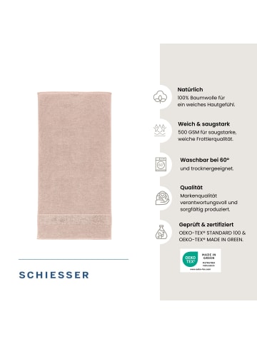 Schiesser Frottier-2er-Set: Duschtücher Turin in Hellrosa