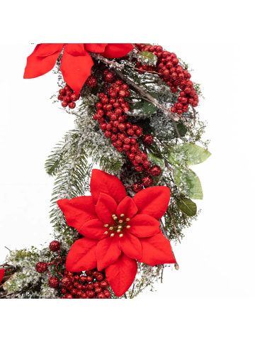 Atmosphera Créateur d'intérieur Weihnachtskranz mit Weihnachtssternen in Rot, Ø 50 cm