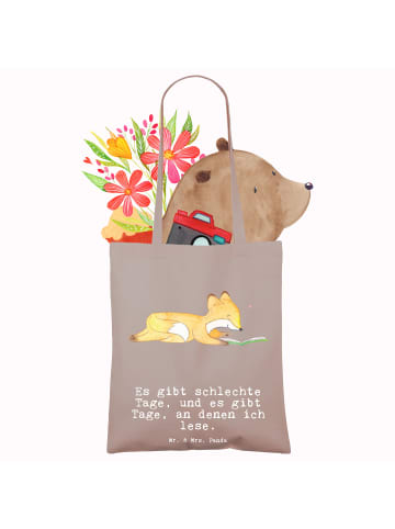 Mr. & Mrs. Panda festivaltasche Fuchs Lesen mit Spruch in Braun Pastell