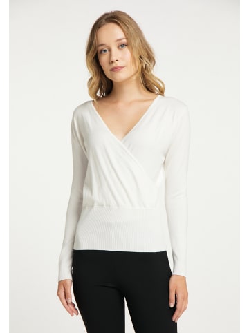 DreiMaster Klassik Strickpullover in Wollweiss