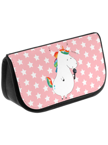 Mr. & Mrs. Panda Kosmetiktasche Einhorn Sänger ohne Spruch in Rot Pastell