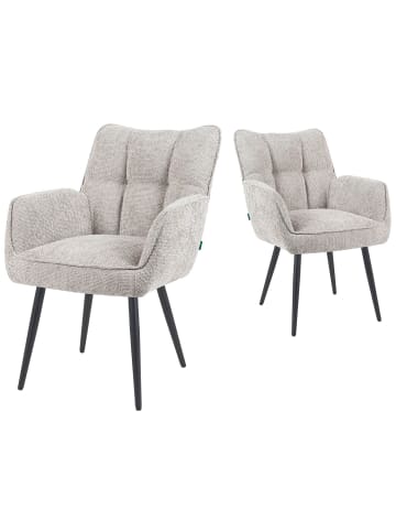 DUBI Möbel 2er-Set: Esszimmerstuhl Mika-Miro in Hellgrau - (B)59 x (H)84 x  (T)66 cm