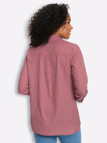 Sieh an! Longbluse in rot-ecru-gestreift