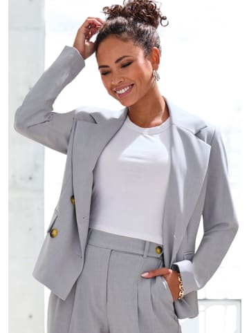 LASCANA Kurzblazer in grau meliert