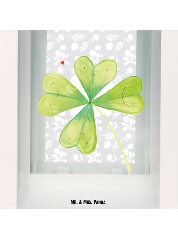 Mr. & Mrs. Panda Kerzenständer Blume Kleeblatt ohne Spruch in Transparent