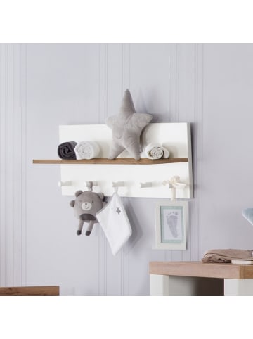 roba Universal Wandgarderobe Artisan Eiche mit 5 Haken & 1 Ablage
