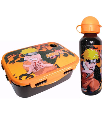 Naruto 2er Set: Brotdose + Alu-Trinkflasche Naruto Shippuden in Schwarz